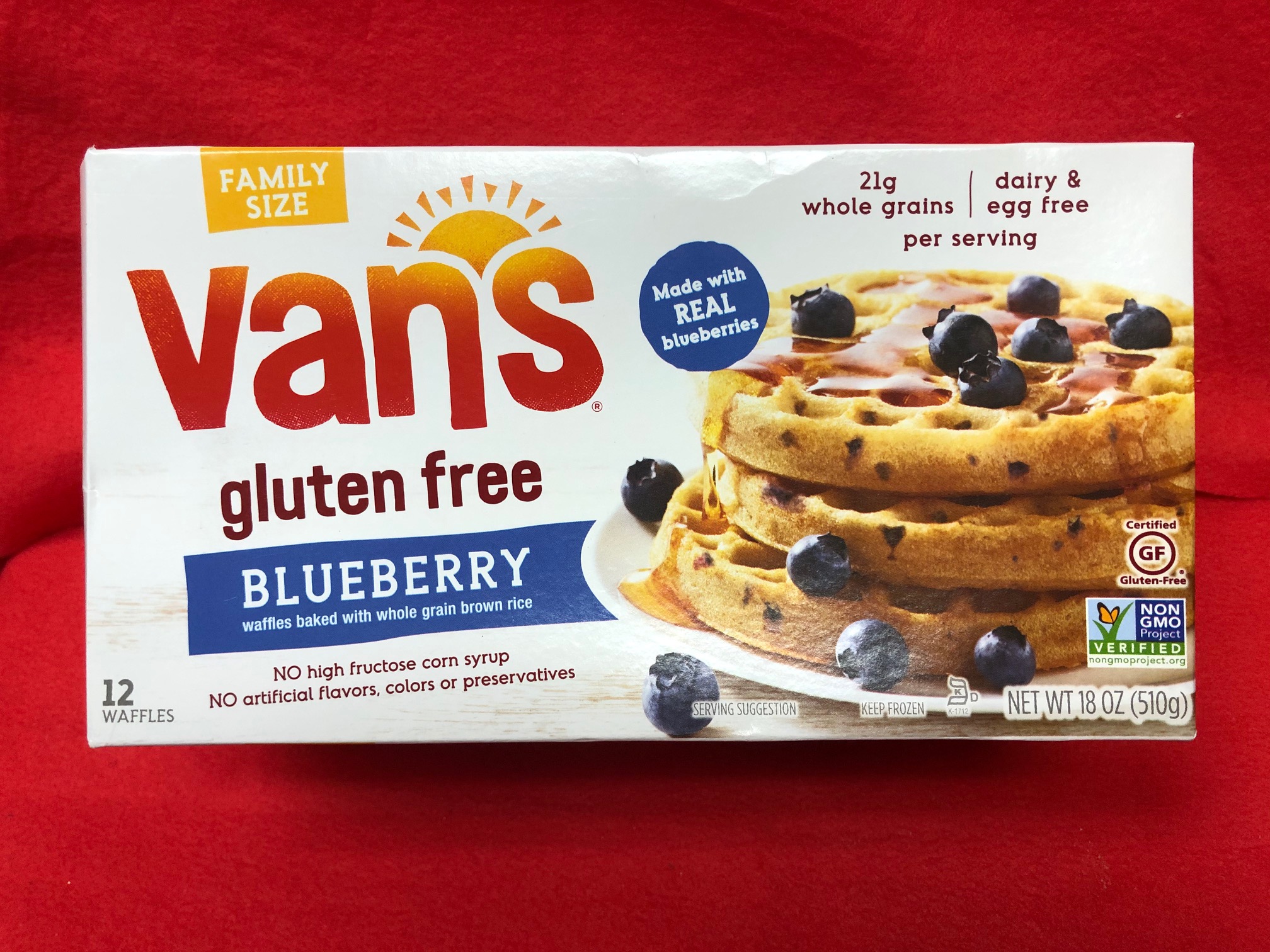 van's gluten free blueberry waffles